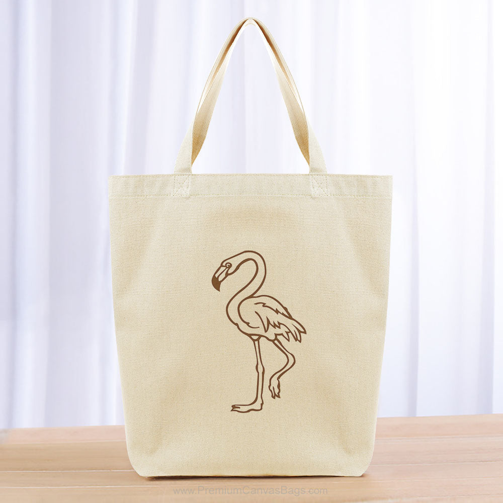 Flamingo Tote Bag - Brown