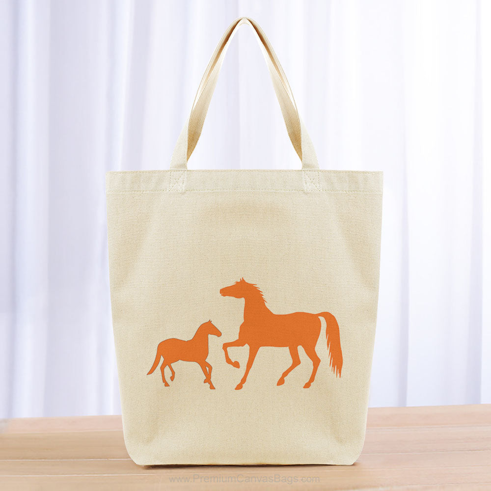 Horses Tote Bag - Orange
