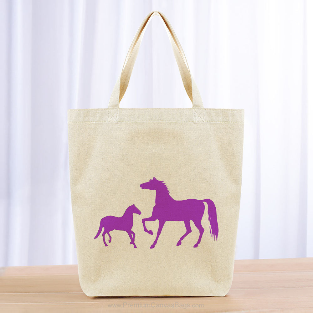 Horses Tote Bag - Purple