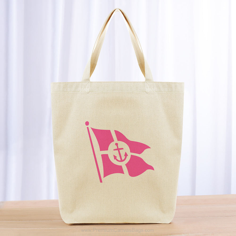 Anchor Flag Tote Bag - hot pink