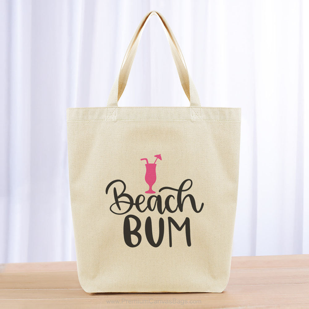 Beach Bum Tote Bag - black hot pink