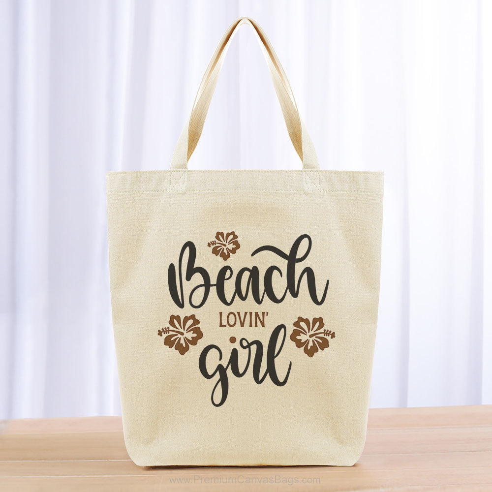 Beach Lovin Girl Tote Bag - black brown