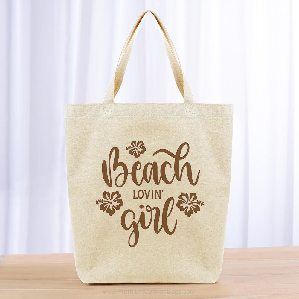Beach Lovin Girl Tote Bag - brown