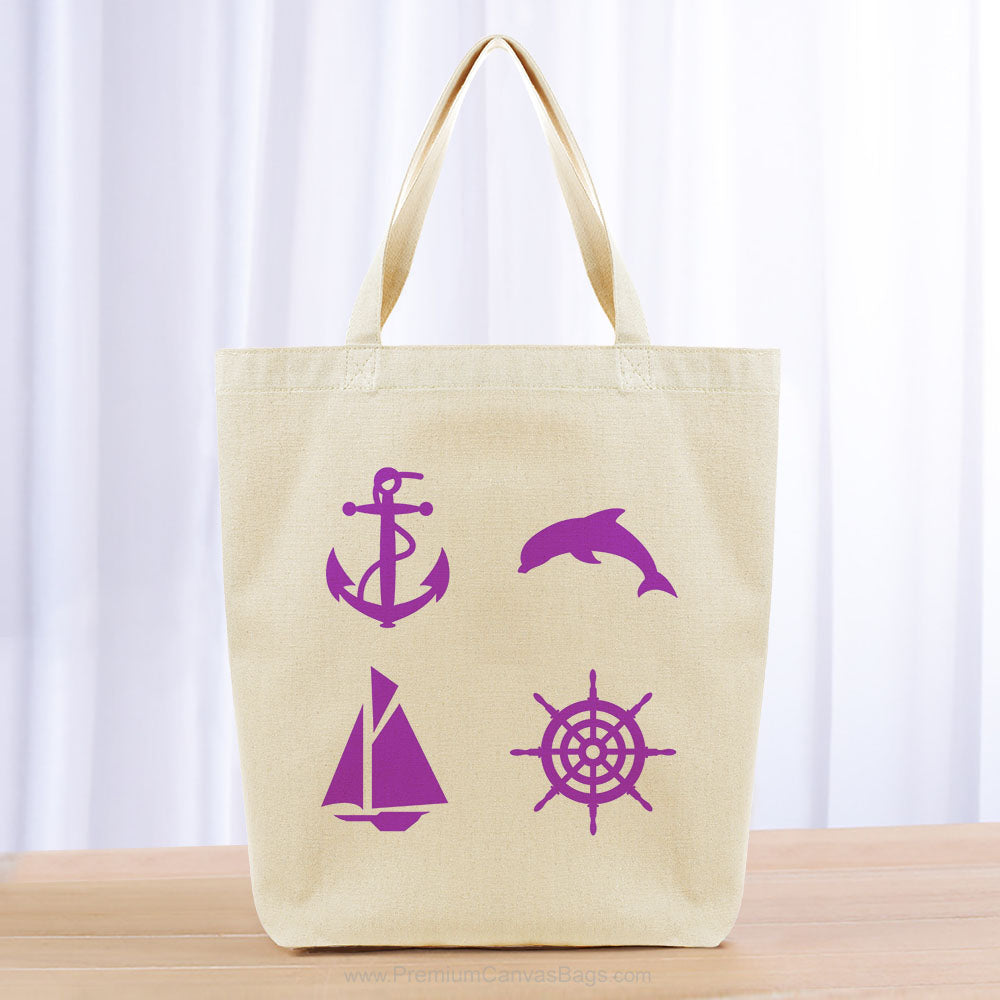 Ocean Symbols Tote Bag - purple