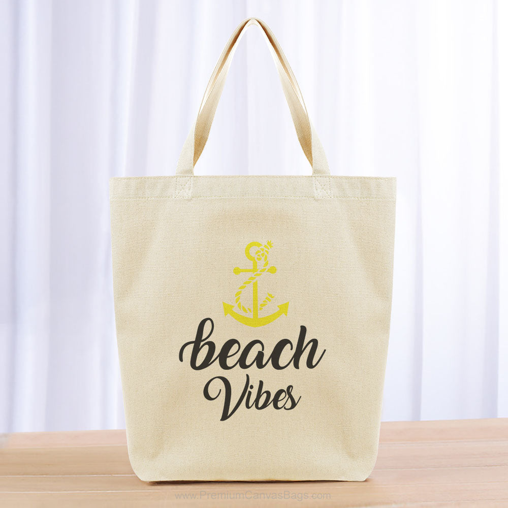 Anchor Beach Vibes Tote Bag - black yellow