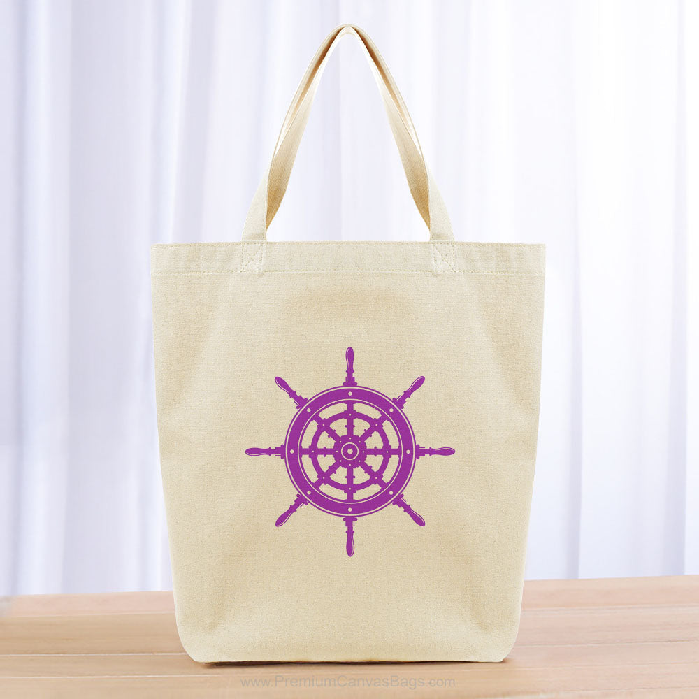 Ship Wheel Tote Bag - purple
