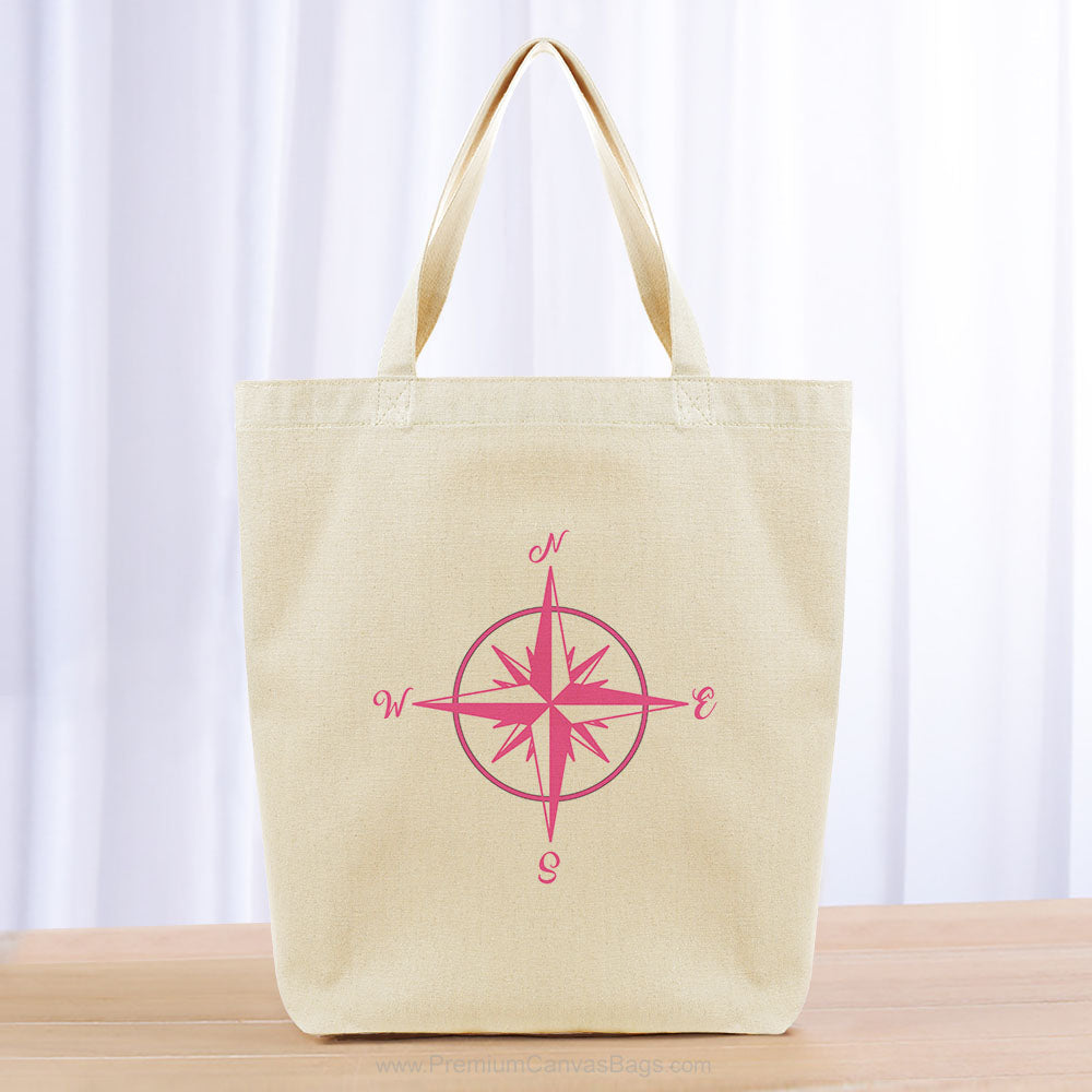 Compass Tote Bag - hot pink