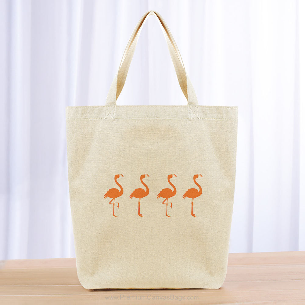 Four Flamingos Tote Bag - orange