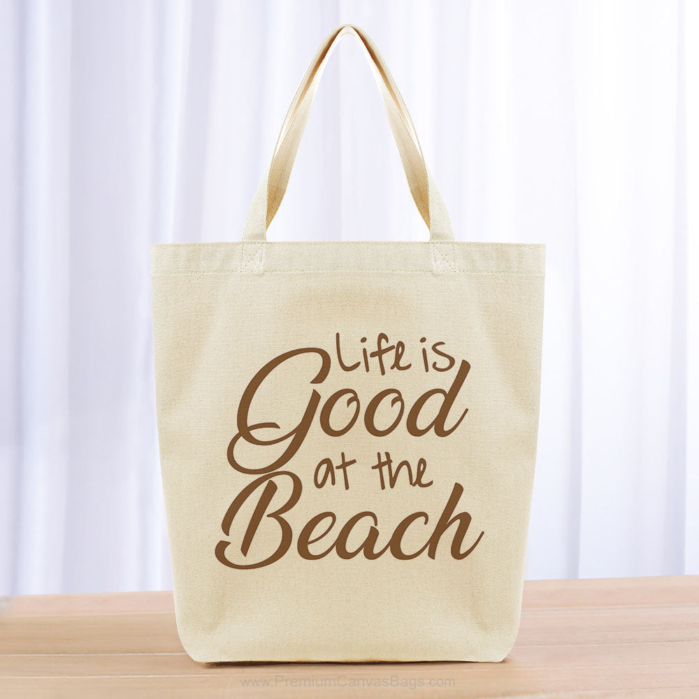 Life is Better at the Beach Tote Bag - brown