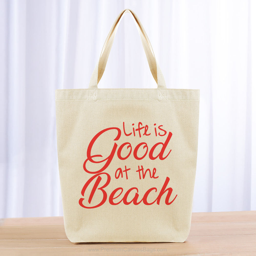 Life is Better at the Beach Tote Bag - red