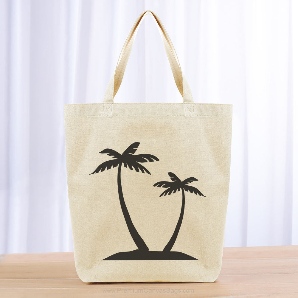 Beach Palm Trees Tote Bag - black
