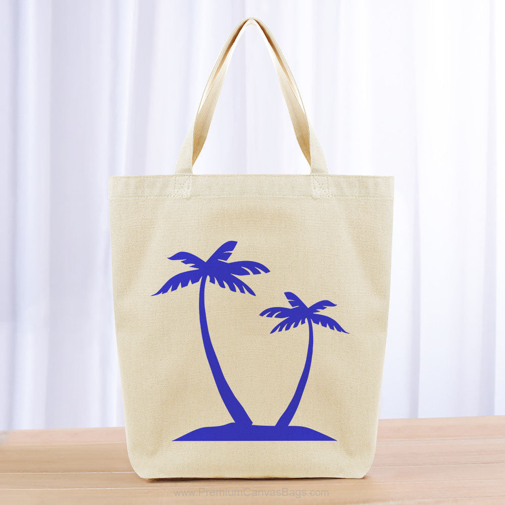 Beach Palm Trees Tote Bag - blue