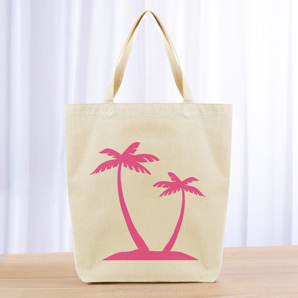 Beach Palm Trees Tote Bag - hot pink