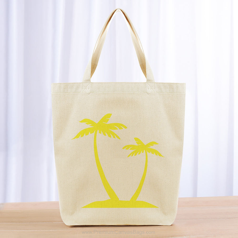 Beach Palm Trees Tote Bag - yellow