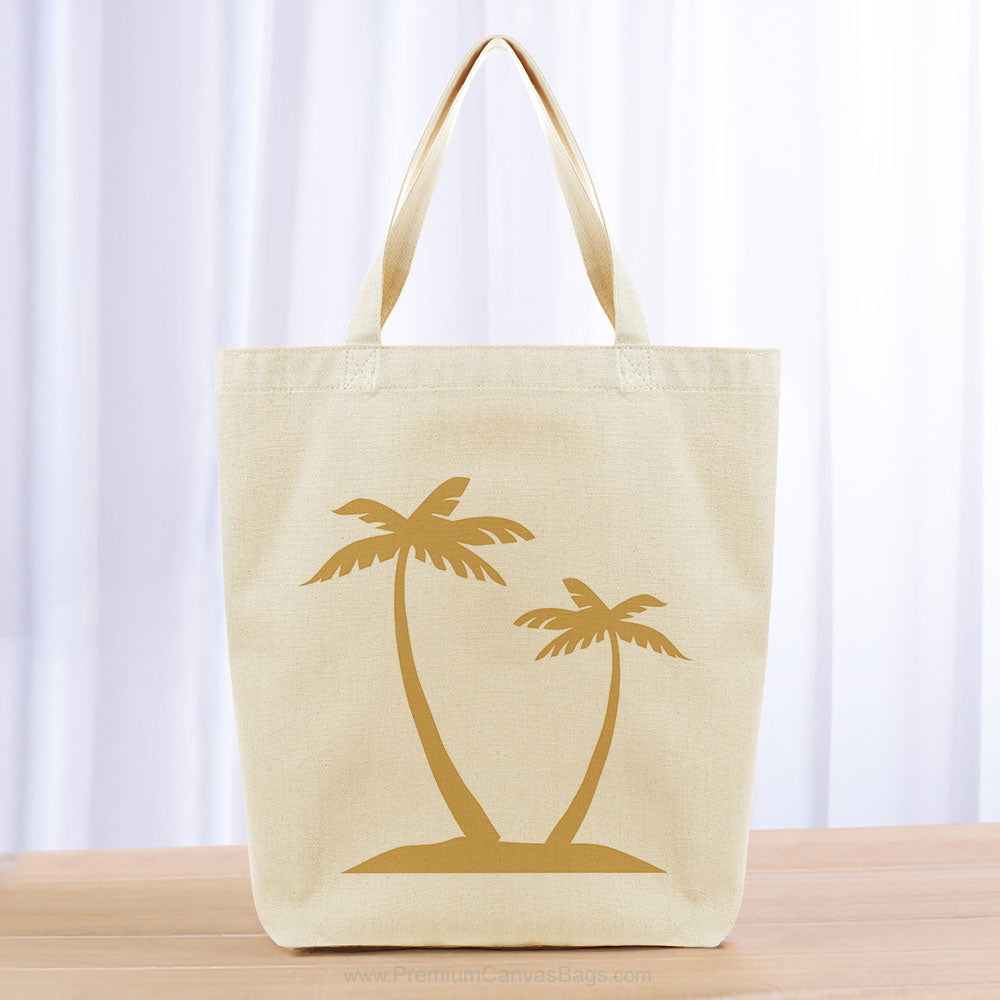 Beach Palm Trees Tote Bag - yellow orange