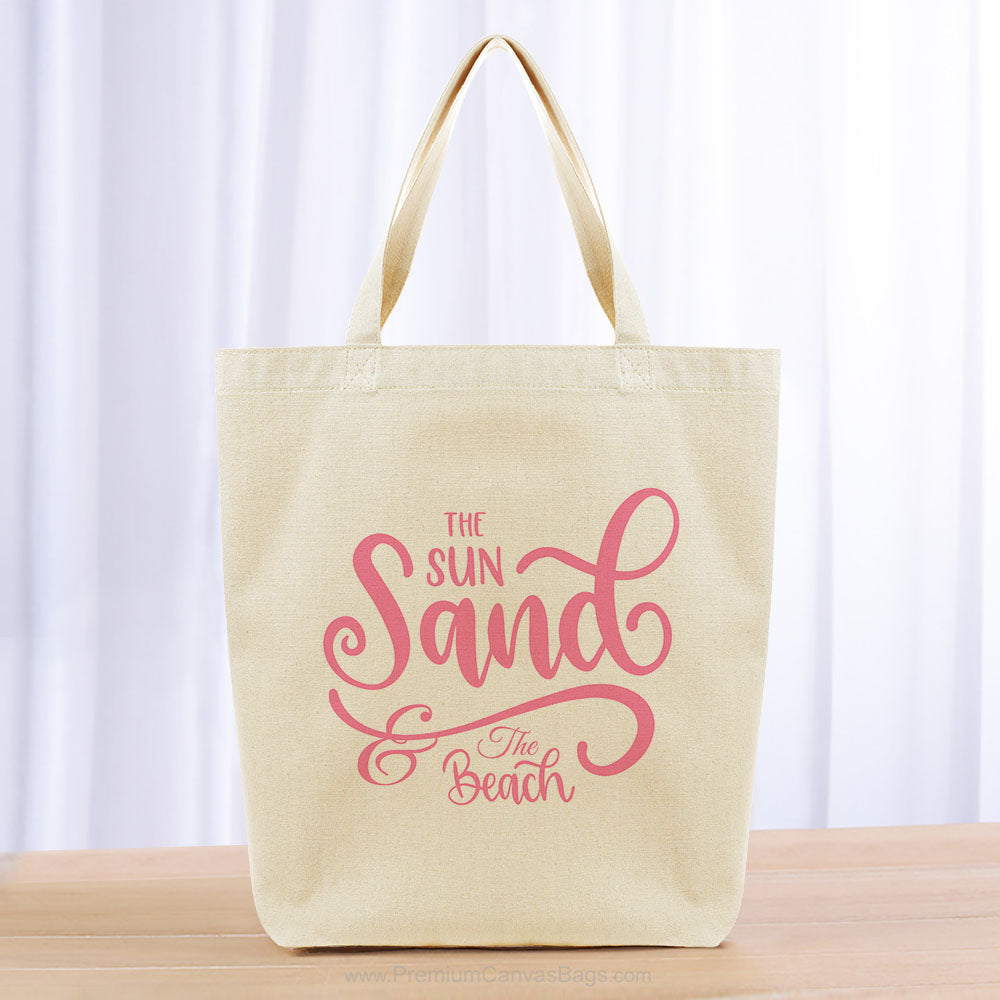 The Sun Sand & The Beach Tote Bag - pink