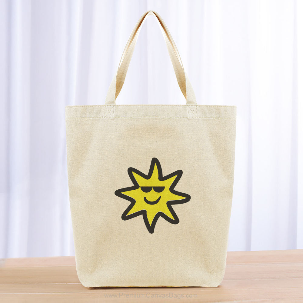 Sunglass Smiling Sun Tote Bag - black yellow
