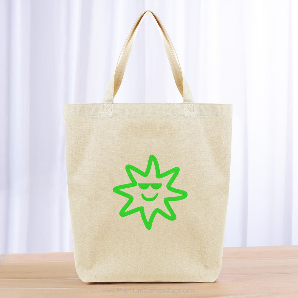 Sunglass Smiling Sun Tote Bag - green