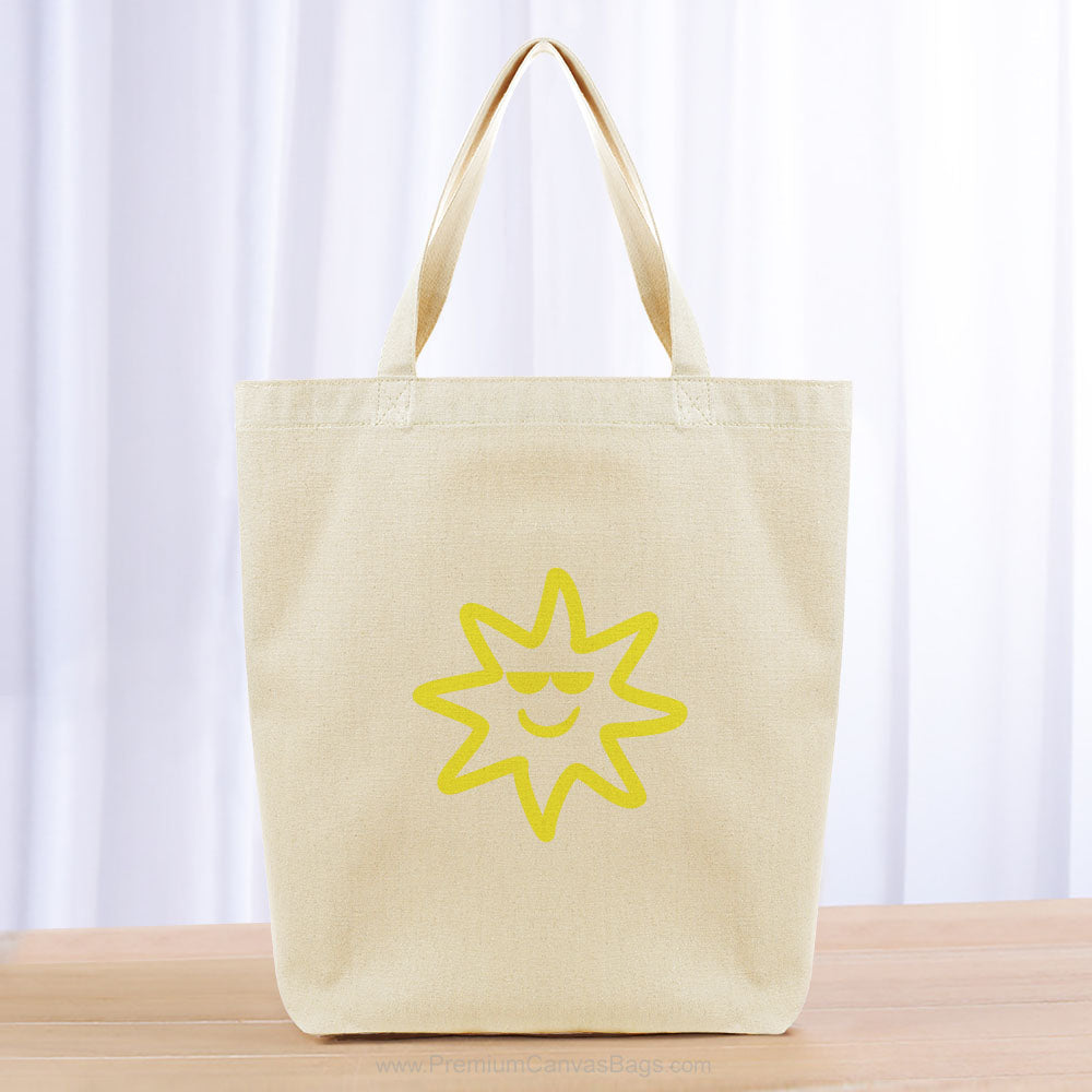 Sunglass Smiling Sun Tote Bag - yellow