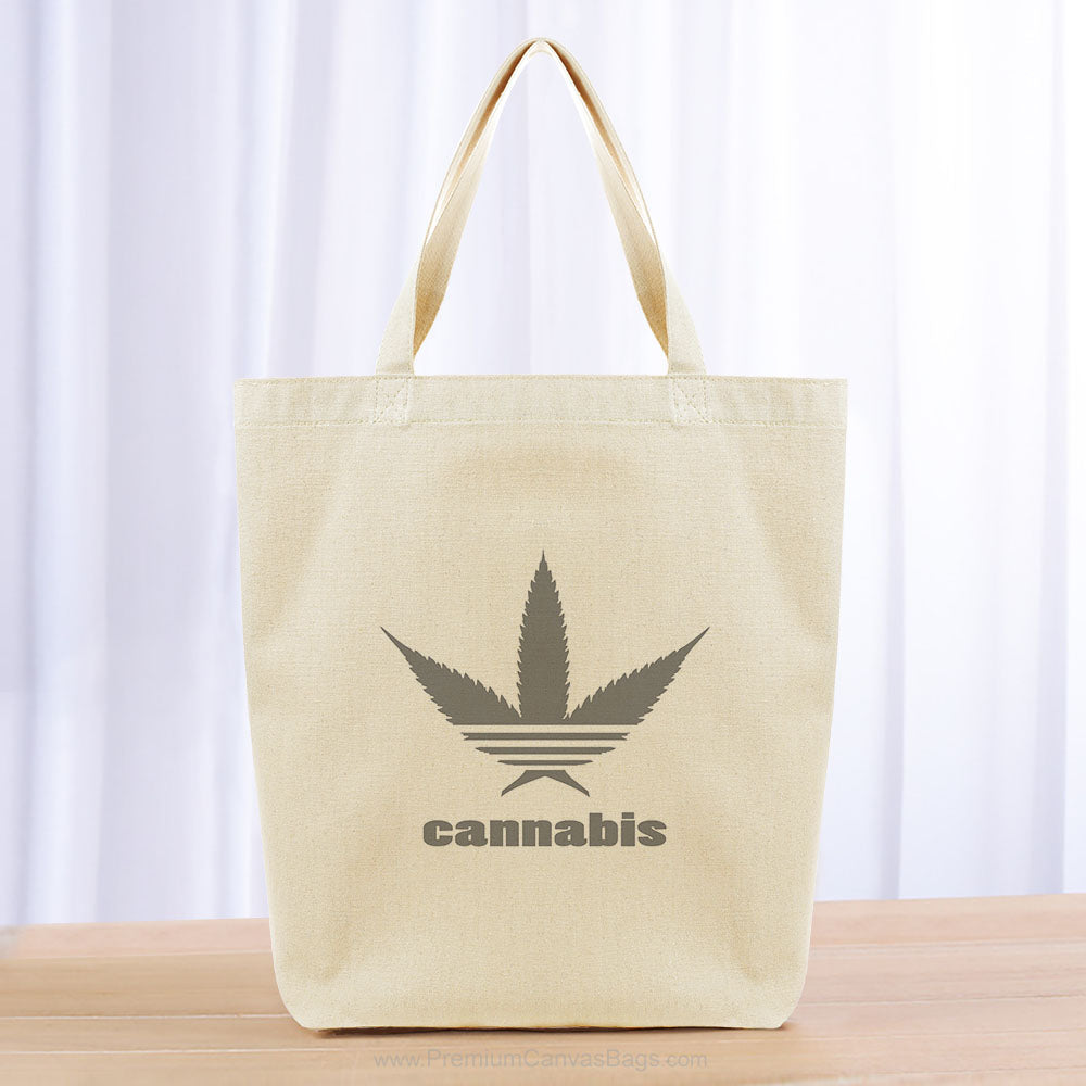 Cannabis Leaf Tote Bag - gray