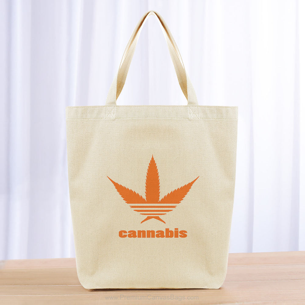 Cannabis Leaf Tote Bag - orange