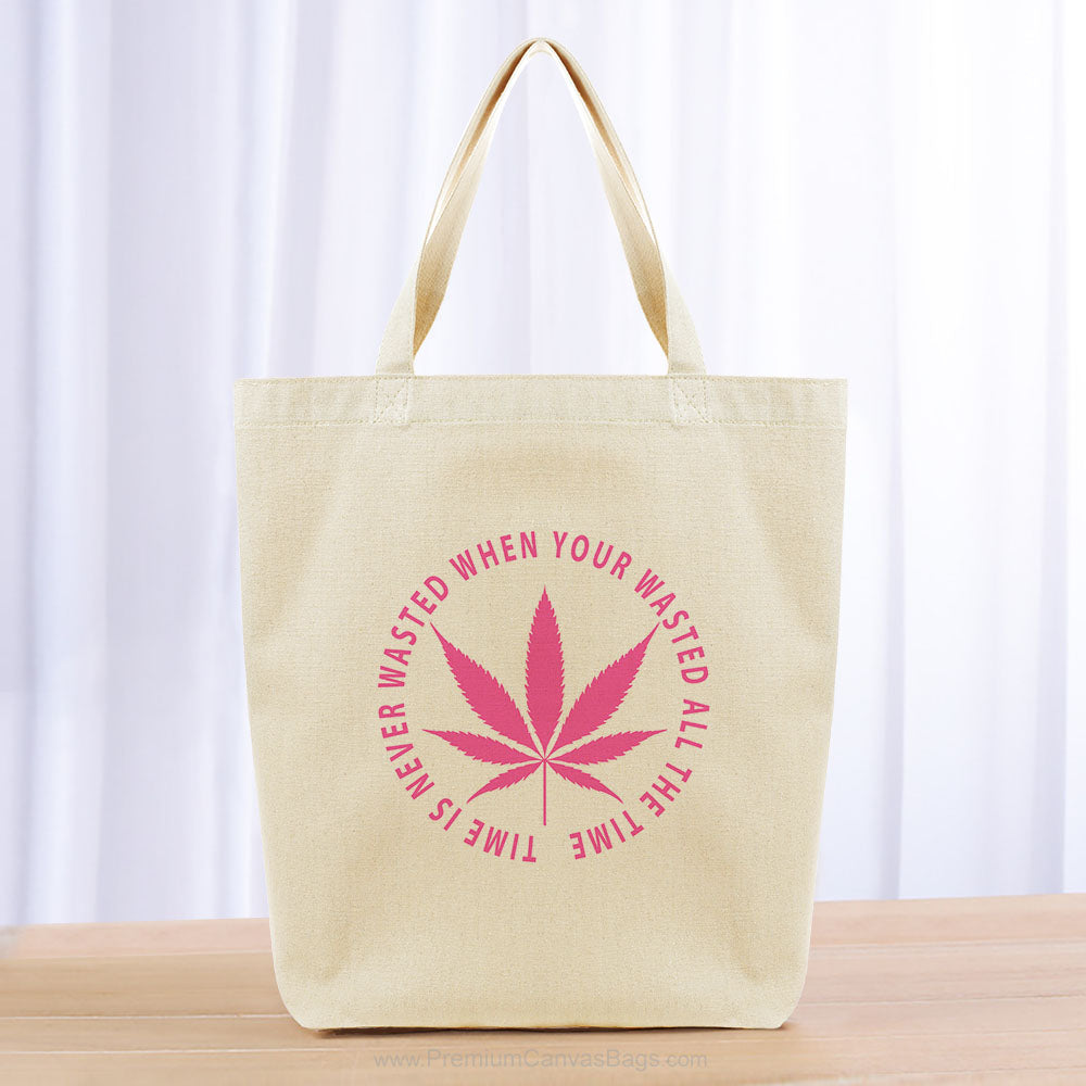 Time is Never Wasted Tote Bag - hot pink
