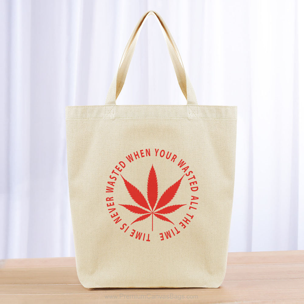 Time is Never Wasted Tote Bag - red