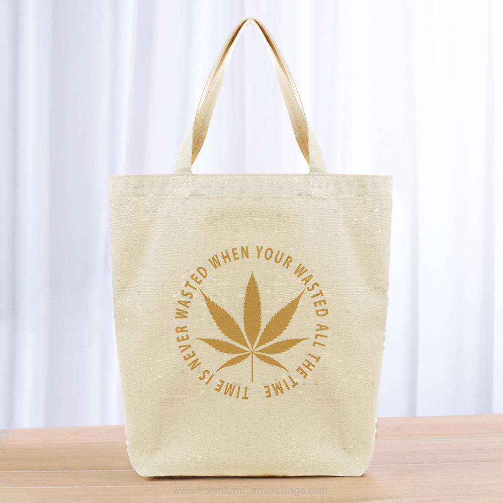 Time is Never Wasted Tote Bag - yellow orange