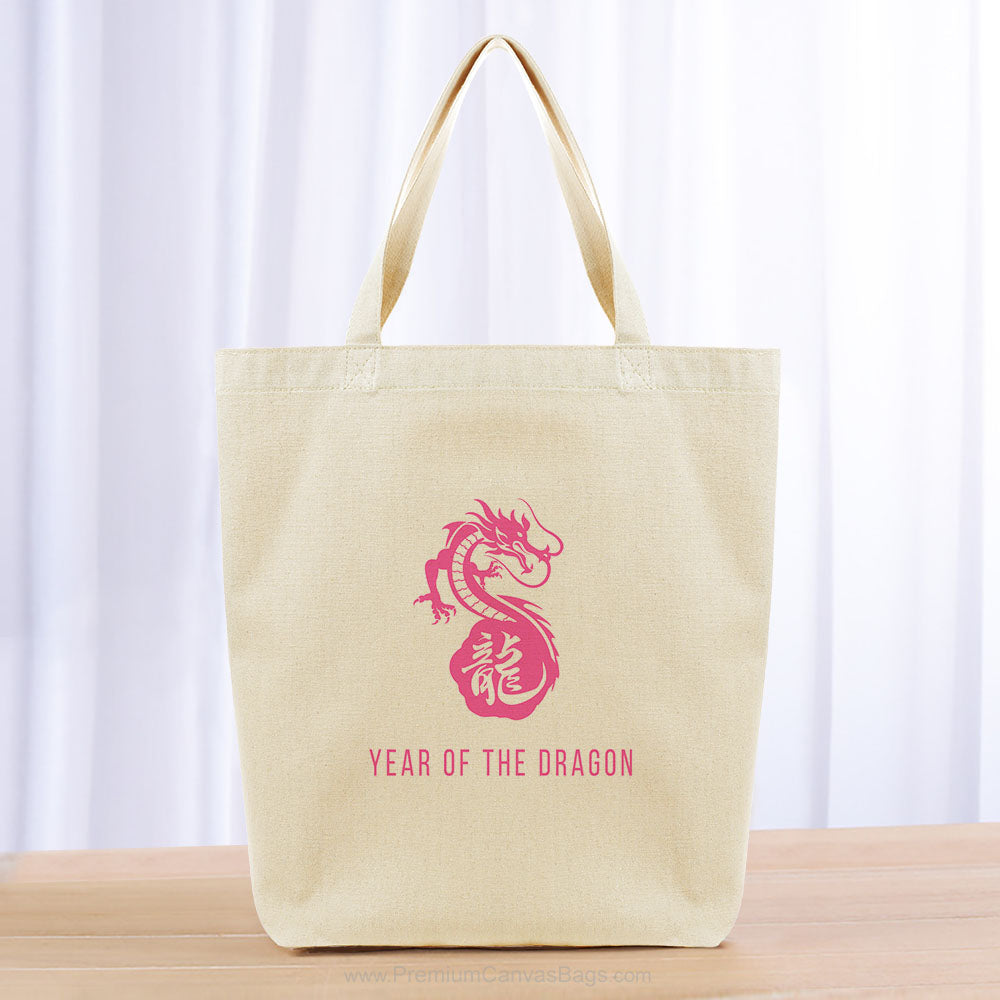 Year of the Dragon Tote Bag - hot pink