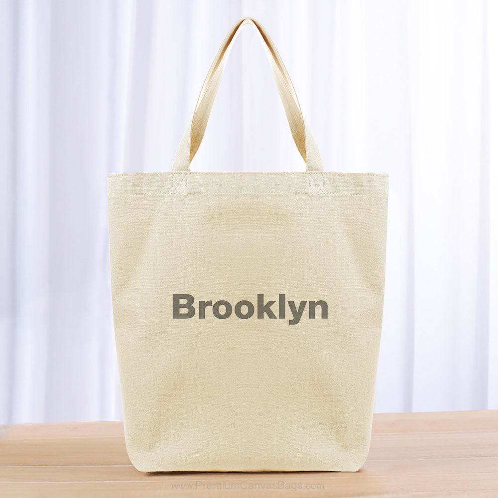 Block Custom Text Tote Bag - gray