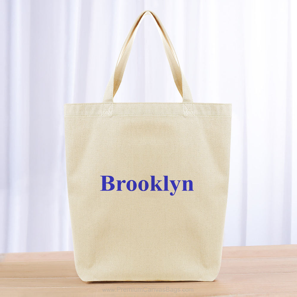 Roman Custom Text Tote Bag - blue