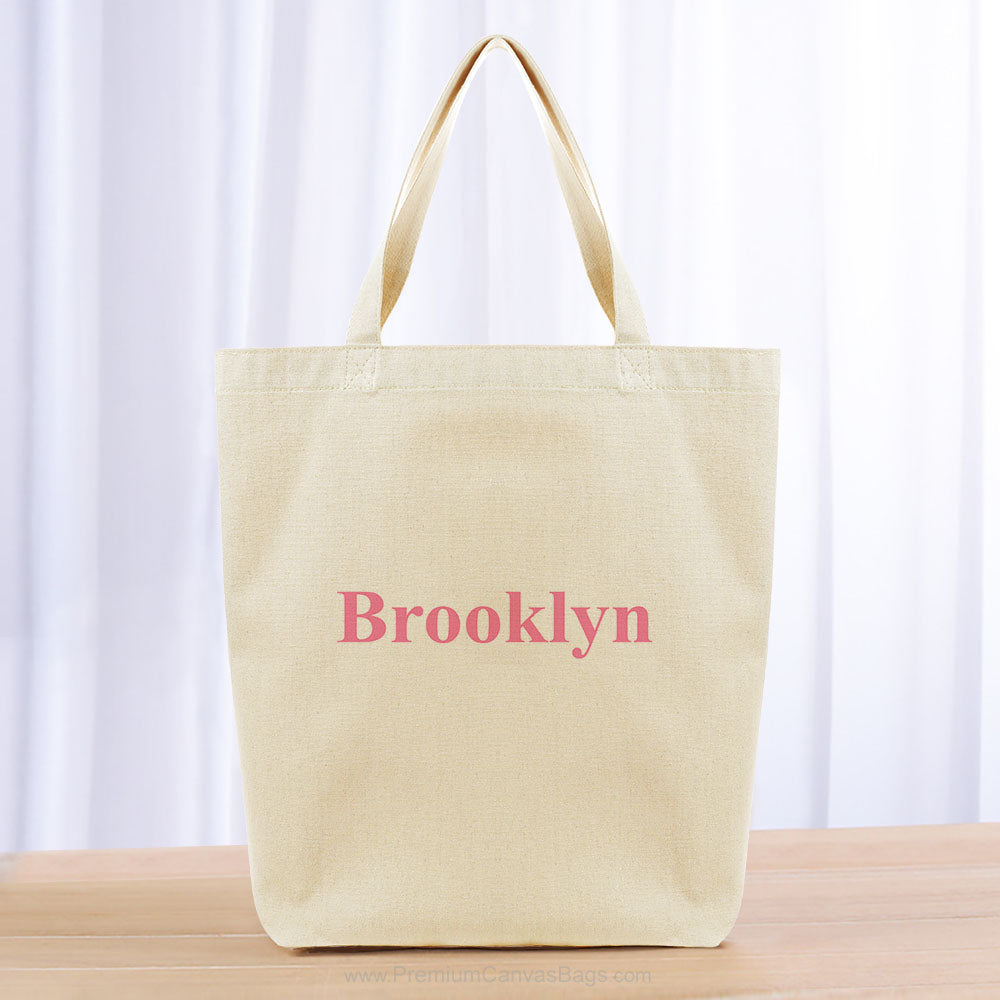 Roman Custom Text Tote Bag - pink