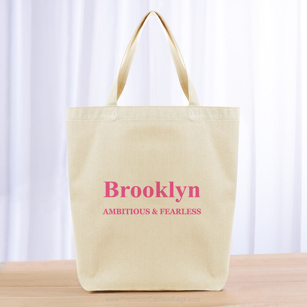 Roman Custom Text Tote Bag - hot pink