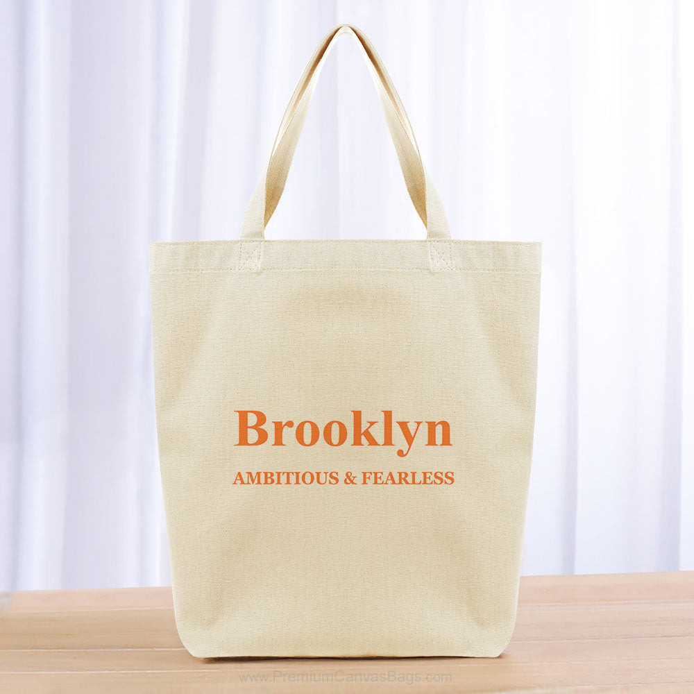 Roman Custom Text Tote Bag - orange