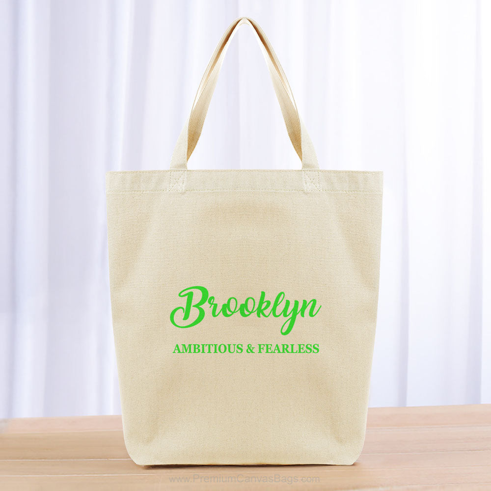 Script Custom Text Tote Bag - green