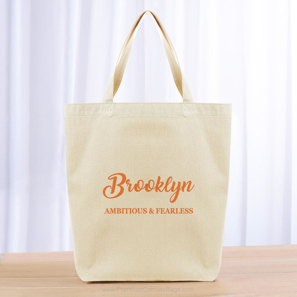 Script Custom Text Tote Bag - orange