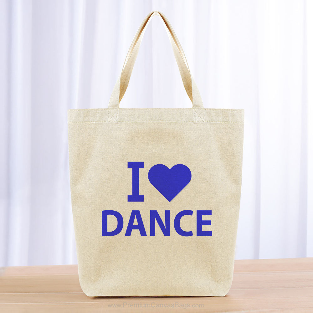 I Love Dance Tote Bag - blue