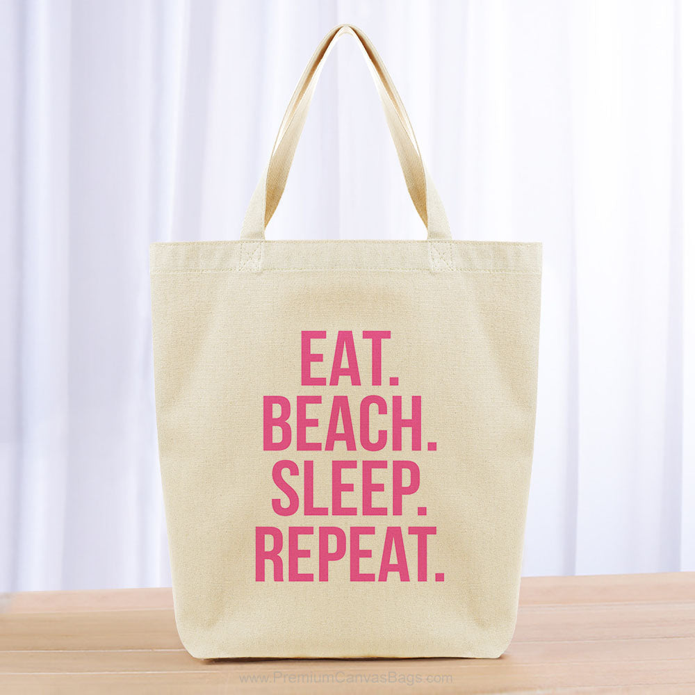 Eat Beach Sleep Repeat Tote Bag - hot pink