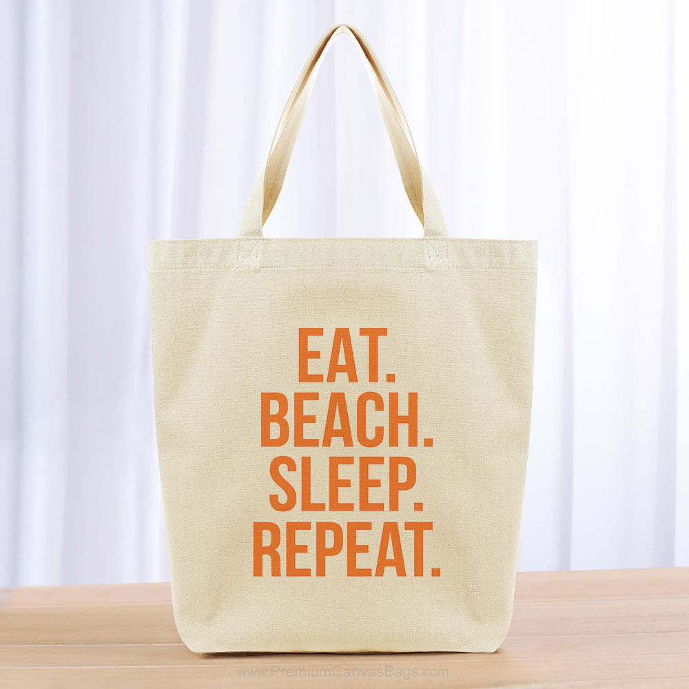Eat Beach Sleep Repeat Tote Bag - orange
