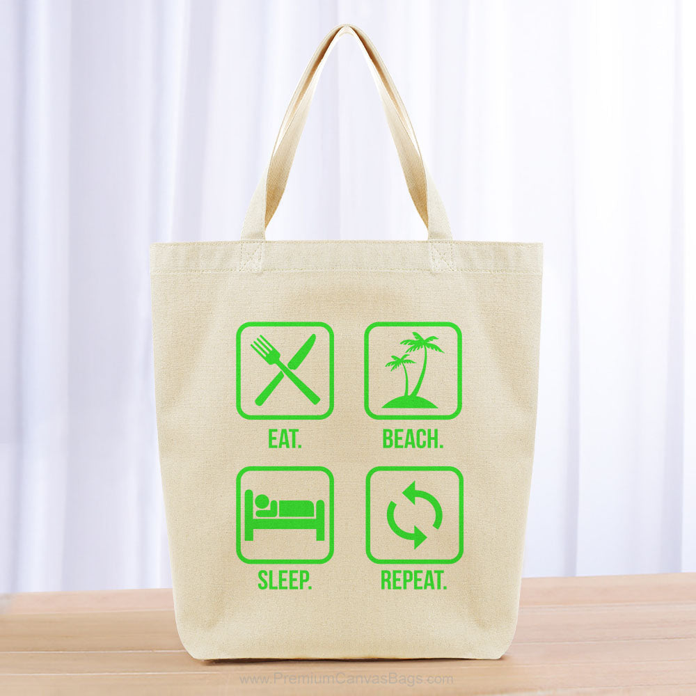 Eat Beach Sleep Repeat Tote Bag - green