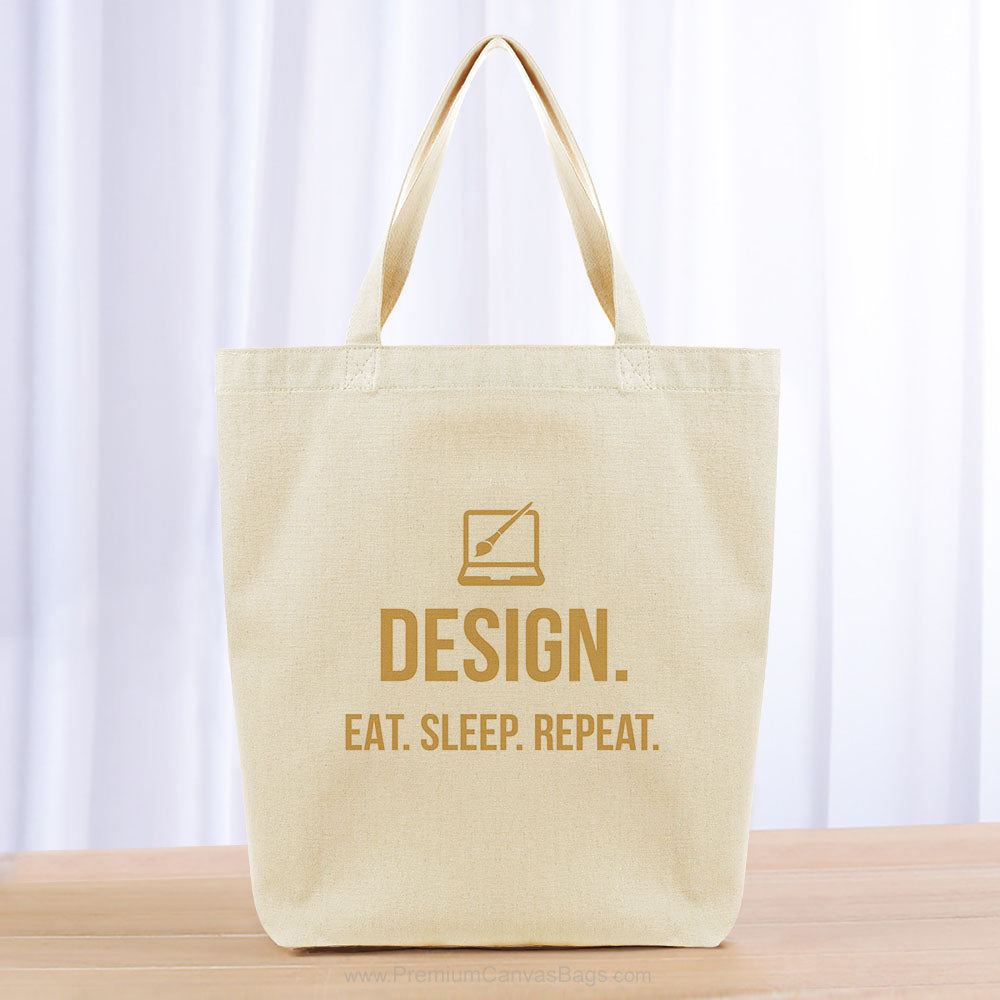 Design Eat Sleep Repeat Tote Bag - yellow orange