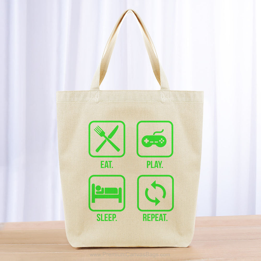Eat Play Sleep Repeat Tote Bag - green