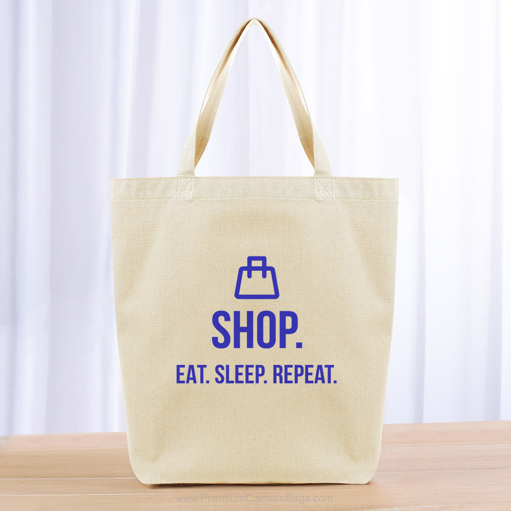 Shop Eat Sleep Repeat Tote Bag - blue