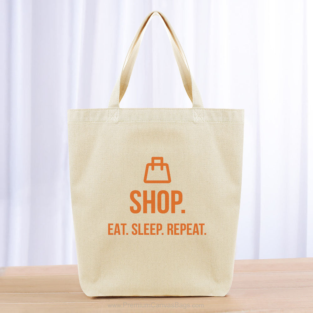 Shop Eat Sleep Repeat Tote Bag - orange