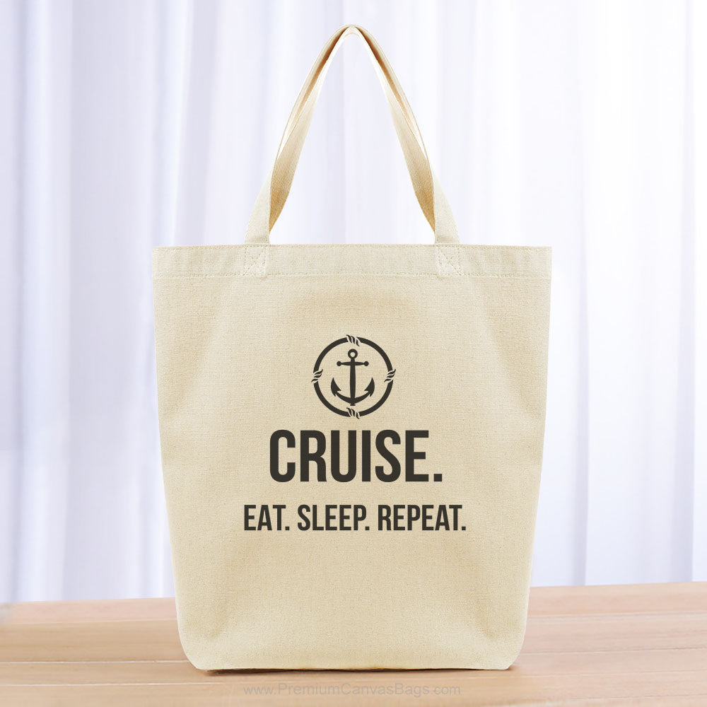 Cruise Eat Sleep Repeat Tote Bag - black