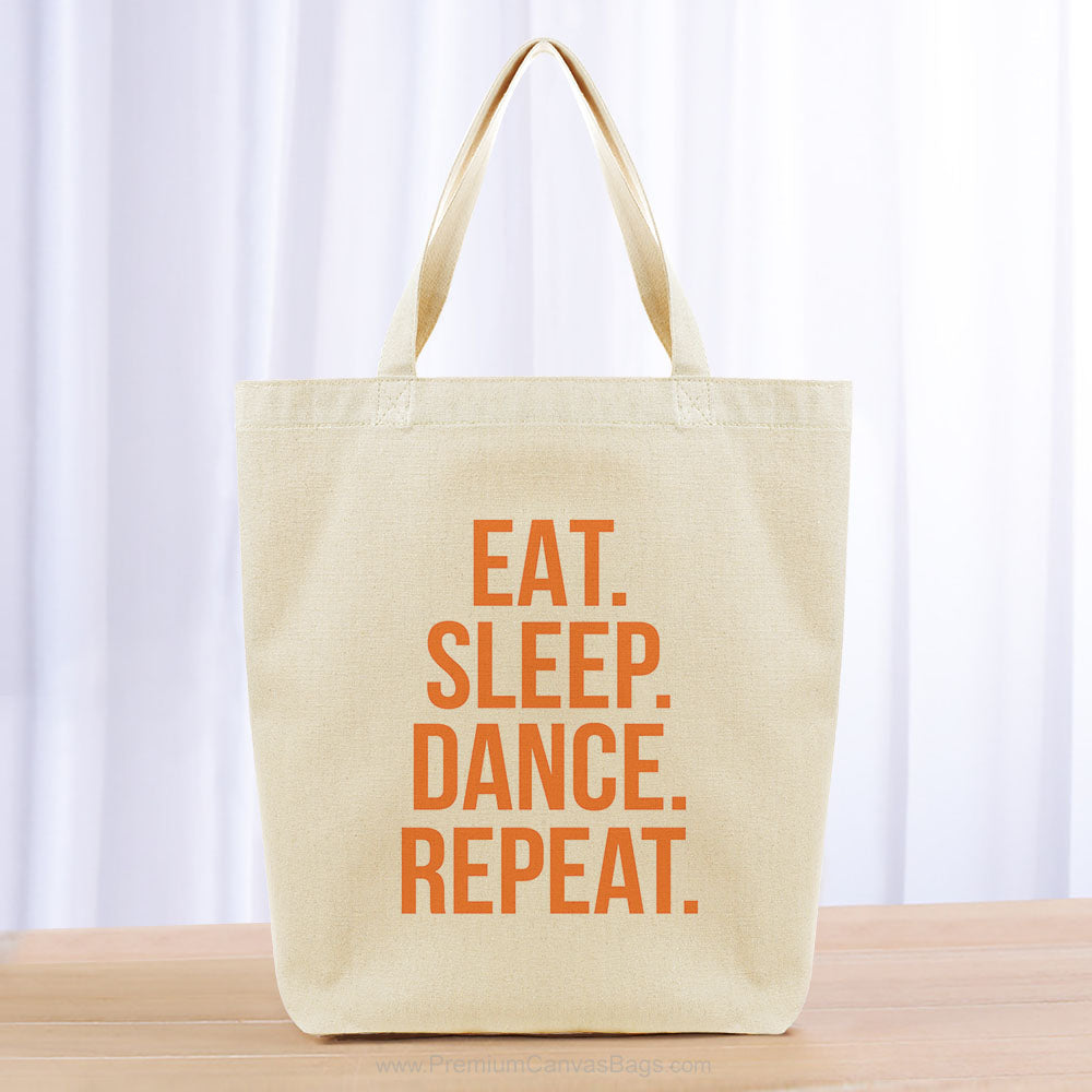 Eat Sleep Dance Repeat Tote Bag - orange