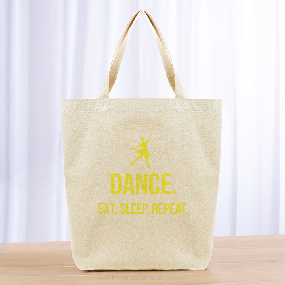Dance Eat Sleep Repeat Tote Bag - yellow