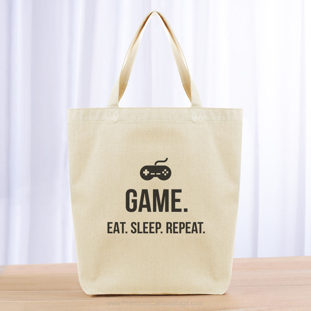 Game Eat Sleep Repeat Tote Bag - black