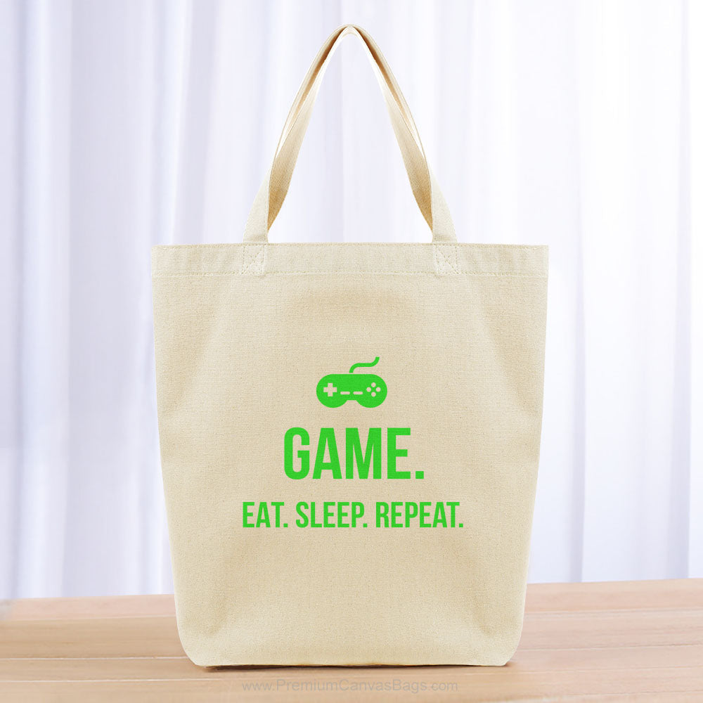 Game Eat Sleep Repeat Tote Bag - green