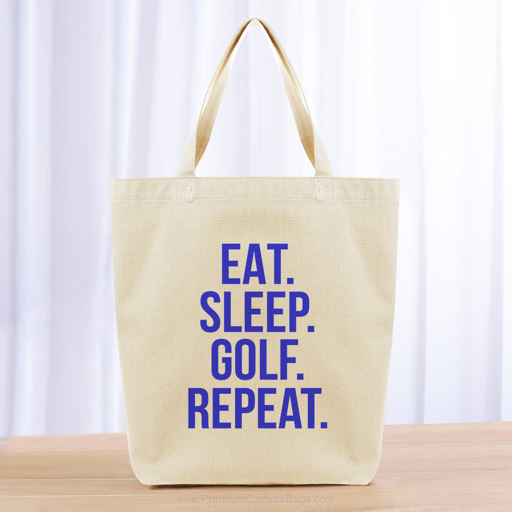 Eat Sleep Golf Repeat Tote Bag - blue